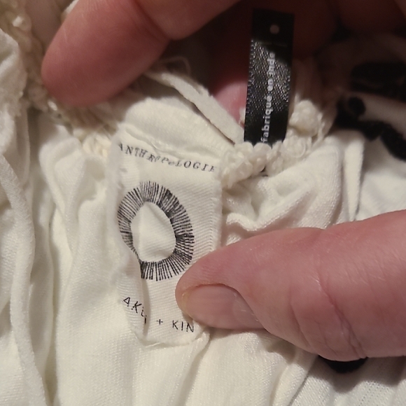Anthropologie Cream and Black Embroidered Blouse - Picture 4 of 4